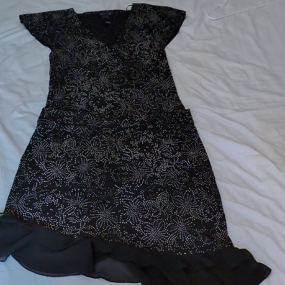 Kenneth Cole Black and White Asymmetrical Skirt Matching Top